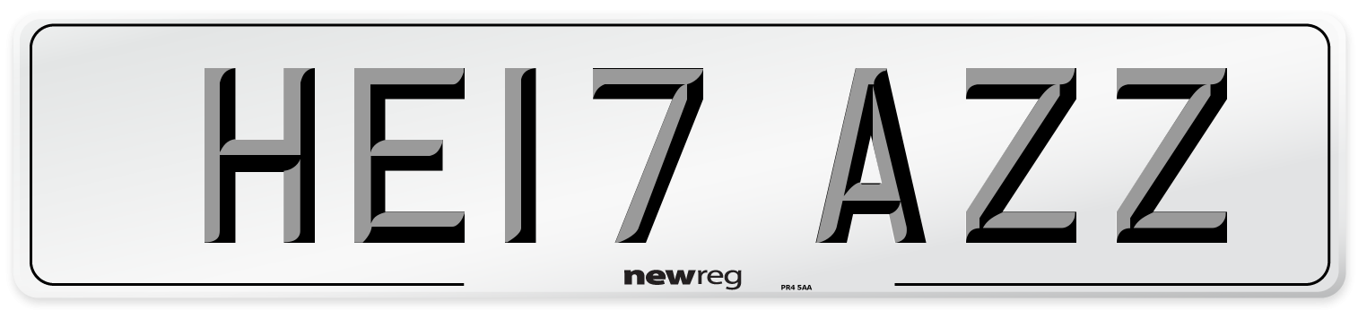 HE17 AZZ Number Plate from New Reg